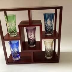 瓶屋　用と美　切子グラス　飾り棚付き