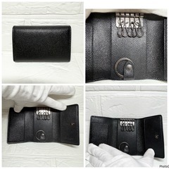 超美品 コーチ COACH キーケース 黒 BLACK 5連 シグネスチャーの画像