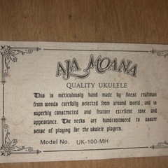 天)ALA MOANA ウクレレ　UK-100-MHの画像