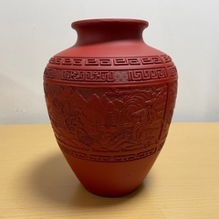 村上堆朱 花瓶 壺 花器 花入 置物 レトロ インテリア 箱付 漆器