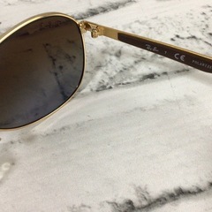 W075 保管品 Ray-Ban/レイバン 偏光 サングラス POLARIZED RB3549 001/T5 61口16 アリスタゴールド ケース/箱入の画像