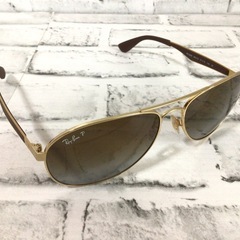 W075 保管品 Ray-Ban/レイバン 偏光 サングラス POLARIZED RB3549 001/T5 61口16 アリスタゴールド ケース/箱入の画像