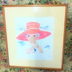 イラスト画   額 50×55cm  インテリアにいかがでしょうか？の画像