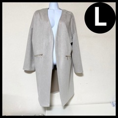 グレー スエード風　ジャケット Lサイズ　しまむら　スプリングコ...