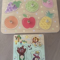 木製パズルセット 果物　動物　おもちゃ