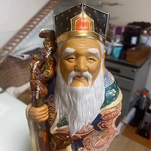 九谷焼　 寿老人 オブジェ 陶器 　骨董　 七福神　 縁起物　置物