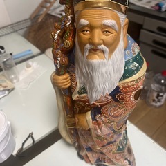 九谷焼　 寿老人 オブジェ 陶器 　骨董　 七福神　 縁起物　置物の画像