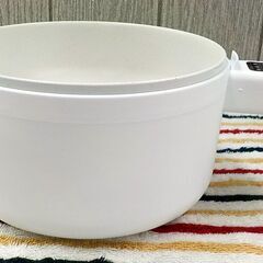 未使用 万能電気調理鍋 2段 片手鍋20cm 卓上 ガラス製蓋付き EPｰ70194 満水容量約1.5L 一人前調理 西岡店の画像