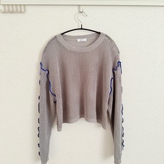 メッシュプルオーバー グレー×ブルー