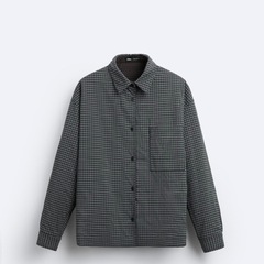 新品ZARAリバーシブルチェックシャツジャケットの画像