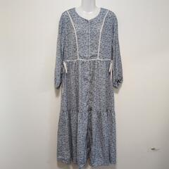 【中古】Lサイズ my:nia レディース 小花柄長袖ワンピース 