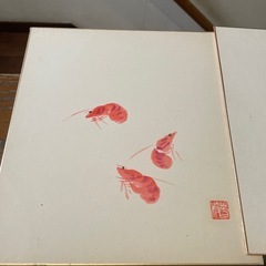 手描き色紙絵の画像