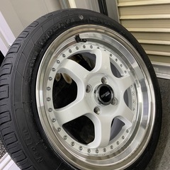 15インチ 6.5J ＋40 4H 100 ホワイト 4本セット...