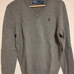 【3000円】ラルフローレン Vネックニット（グレー・Sサイズ）