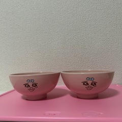 おぱんちゅうさぎ お顔お茶碗 レア 陶磁器 食器 お皿 器 ピンク