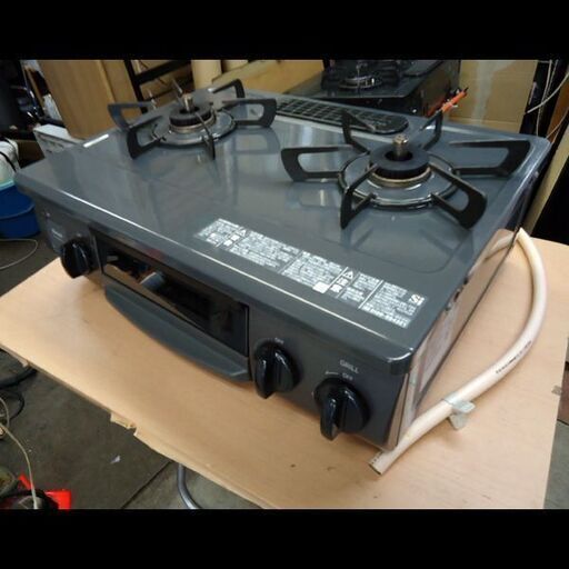 札幌★リンナイ◆12A13A/都市ガス用 ガステーブル◆水無し片面焼き◆RT34NJHD/ET34NJH6-G◆両側標準火力◆2022年