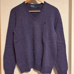 【3000円】ラルフローレン Vネックニット（パープル・Sサイズ）