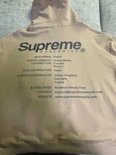 supreme World wide パーカー