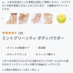 【取引終了】【未開封・新品】さらさらボディパウダー(ミントグリーンティーの香り)の画像