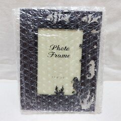 【未使用】ファンシー額縁 メモリア メタルブラック HAKUBA EL フォトフレーム 3 ½ x 5サイズ ガラス板 タツノオトシゴ サンゴ ヒトデ 魚 海中生物 金属の画像