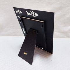 【未使用】ファンシー額縁 メモリア メタルブラック HAKUBA EL フォトフレーム 3 ½ x 5サイズ ガラス板 タツノオトシゴ サンゴ ヒトデ 魚 海中生物 金属の画像