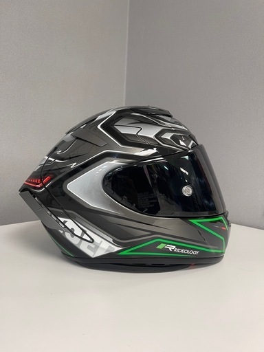 X-14 AERODYNE X-FOURTEEN TC4 エアロダイン GREENSILVER ヘルメットSHOEI 美品、 送料込み！