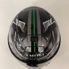 X-14 AERODYNE X-FOURTEEN TC4 エアロダイン GREENSILVER ヘルメットSHOEI 美品、 送料込み！の画像
