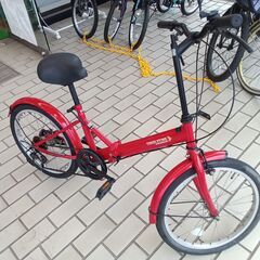 ★ジモティ割あり★  折りたたみ自転車 20インチ レッド クリ...