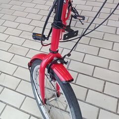 ★ジモティ割あり★  折りたたみ自転車 20インチ レッド クリーニング済み TK5541の画像