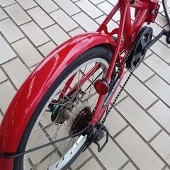 ★ジモティ割あり★  折りたたみ自転車 20インチ レッド クリーニング済み TK5541の画像