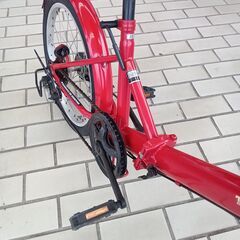 ★ジモティ割あり★  折りたたみ自転車 20インチ レッド クリーニング済み TK5541の画像