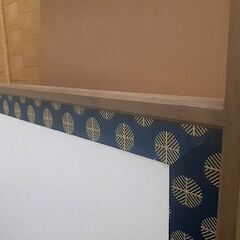 札幌【玉桑枠 風炉先屏風 上部透し 両面使い】1尺8寸 唐松 桑縁 江戸間 二曲屏風 茶道具 北20条店の画像