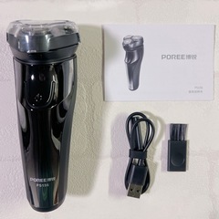 髭剃り 電動 シェーバー 防水 充電式 電気シェーバー 丸洗い可 360°回転 パワフル 強力 快適な剃り心地 お手入れ簡単 新品の画像