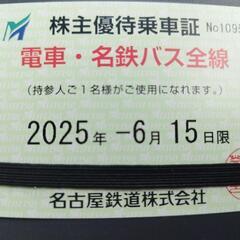 名鉄株主優待乗車証　定期券