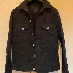 美品デニムジーンズジャケット黒ライダーストラッカーカバーオールワークシャツメンズレディースユニセックスの画像