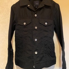 美品デニムジーンズジャケット黒ライダーストラッカーカバーオールワークシャツメンズレディースユニセックスの画像