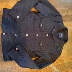 美品デニムジーンズジャケット黒ライダーストラッカーカバーオールワークシャツメンズレディースユニセックスの画像