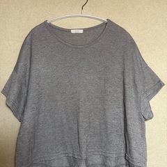 レディース　カットソー　半袖　フリーサイズ　グレー　