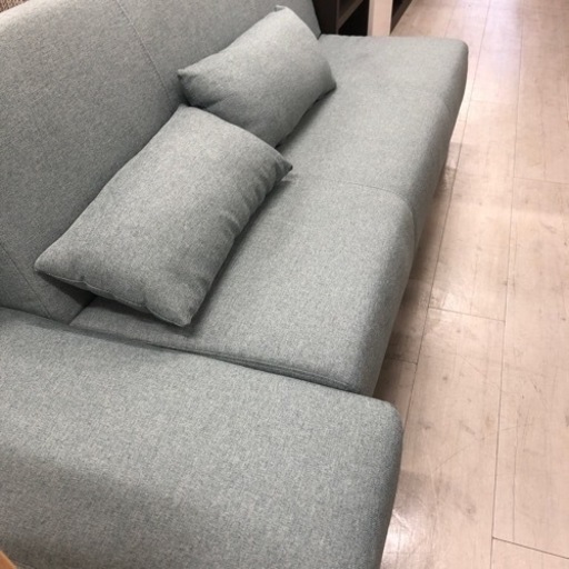 ニトリ　ソファーベッド　スツール付き　ライトグリーン　【トレファク堺福田店】