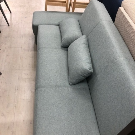 ニトリ　ソファーベッド　スツール付き　ライトグリーン　【トレファク堺福田店】