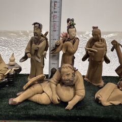 中国伝統美術工芸品 石湾陶器 八仙人 陶器豆人形 細密細工◆取りに来て頂ける方♪の画像