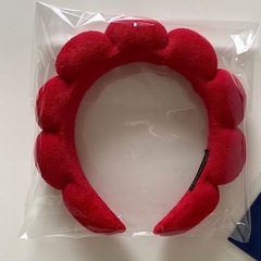 赤色　雲カチューシャ　洗顔用ヘアバンド