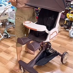美品】V9 ベビーカー／折りたたみ式・両対面・新生児OK・1ヶ月のみ使用の画像