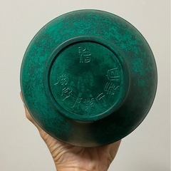  【終了】未使用・木箱付き 花器 緑銅風WAKO｜ 
の画像