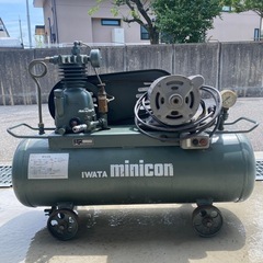 中古品 岩田塗装機工業 IWATA minicon エアーコンプレッサー 100V