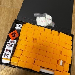 【早いもの順/美品】麻雀牌＋AMOSマットセットの画像