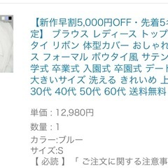 [新品未使用 8990円] ブラウス レディース トップス ボウタイ リボン 体型カバー の画像