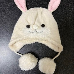 ニット帽　うさぎ　ぼんぼん　ベビー　帽子　42~46センチ