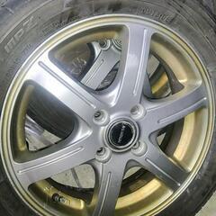 165/60R15　ハスラー用アルミホイール　4本　タイヤは片べりあり