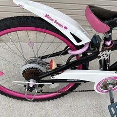 24インチ　子供用自転車　6段ギア　鍵付　ピンク　引き取り：田川郡香春町の画像